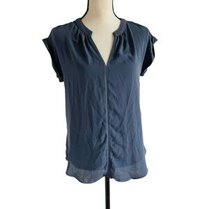 Philosophy Navy Blue Blouse Short Sleeve Top